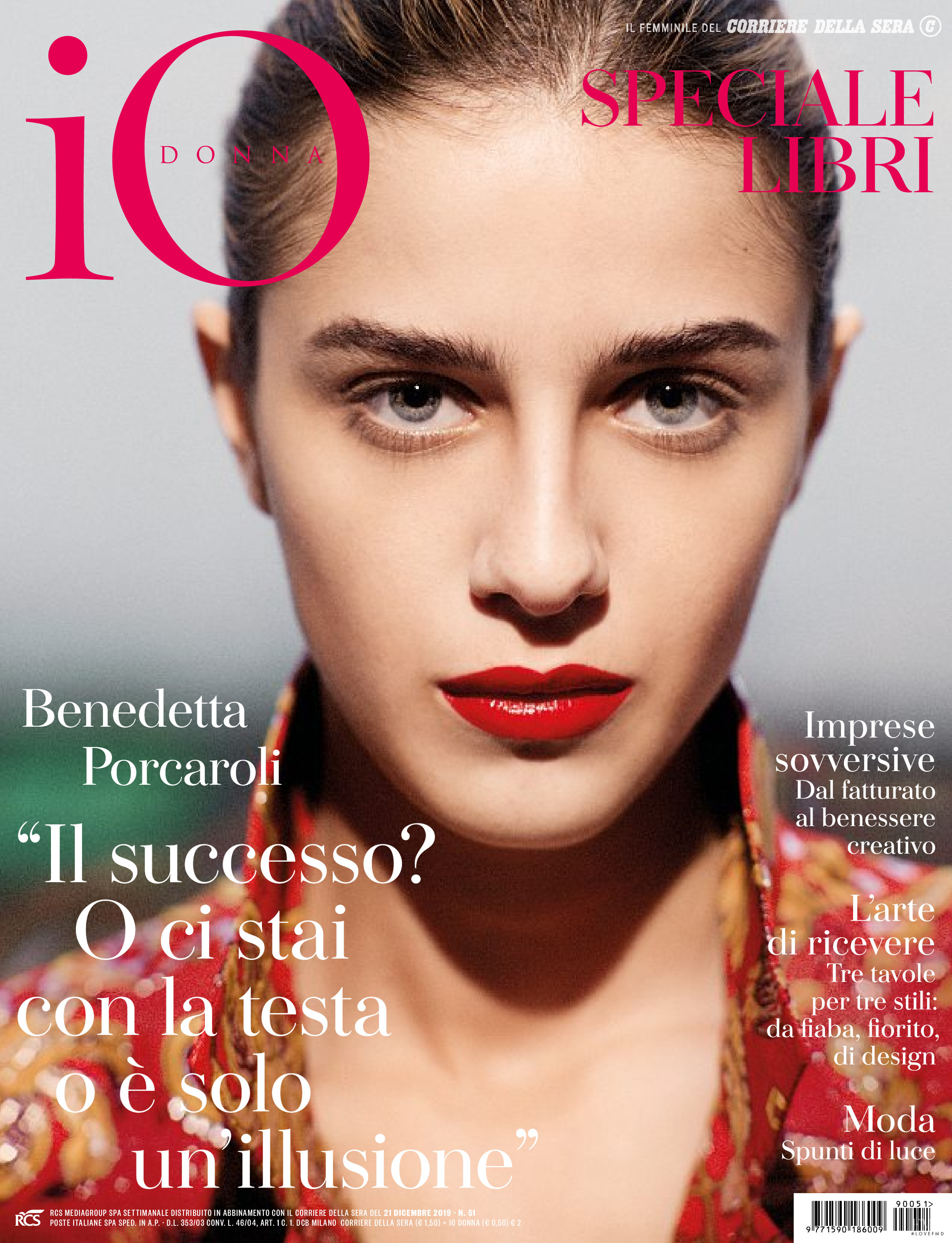 Cover of Marie Claire USA with Benedetta Porcaroli, December 2019 (ID