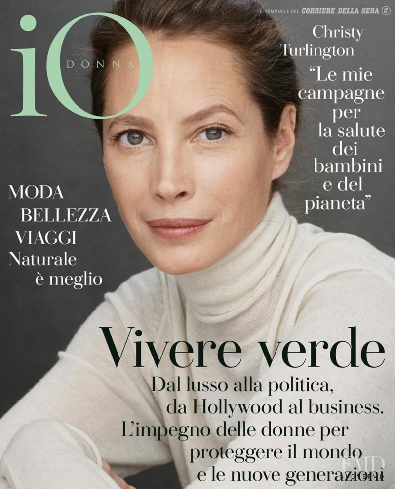 Christy Turlington featured on the Io Donna cover from November 2019