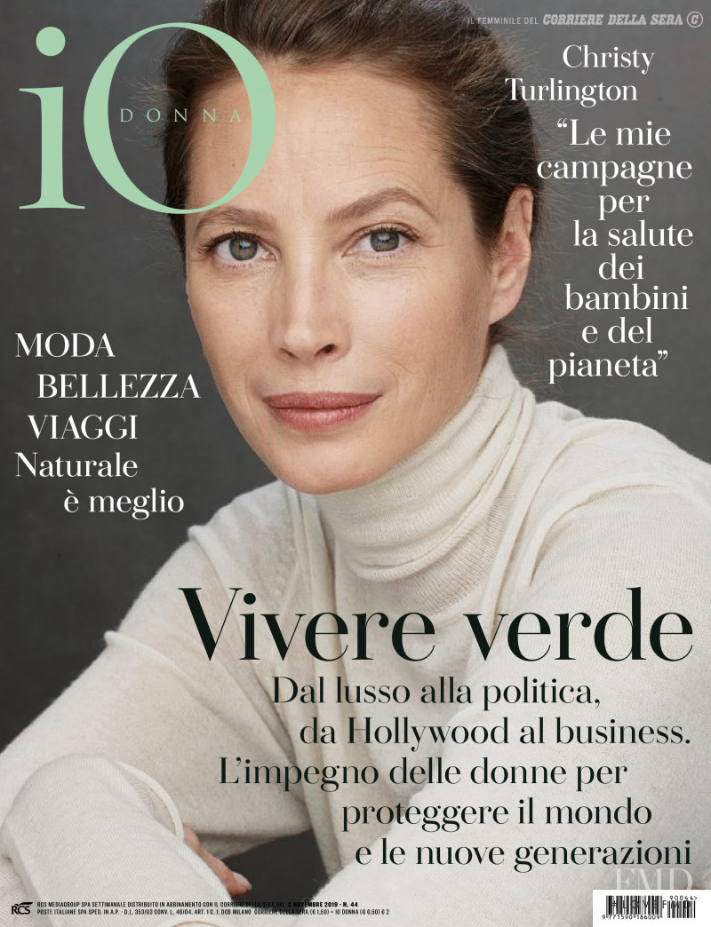 Christy Turlington featured on the Io Donna cover from November 2019