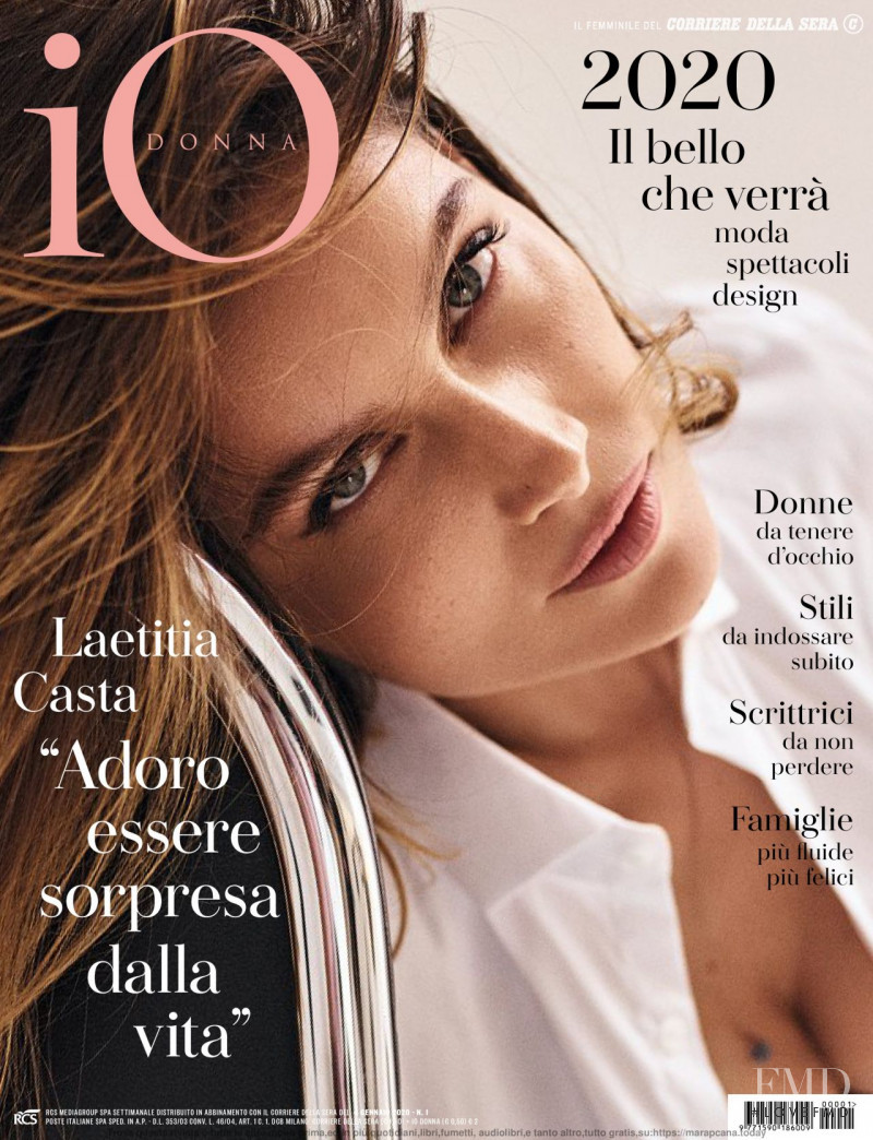 Laetitia Casta featured on the Io Donna cover from January 2020
