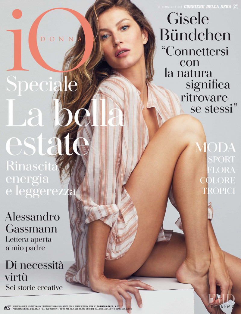 Gisele Bundchen featured on the Io Donna cover from May 2020
