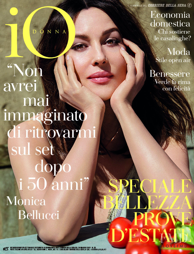 Monica Bellucci featured on the Io Donna cover from May 2021