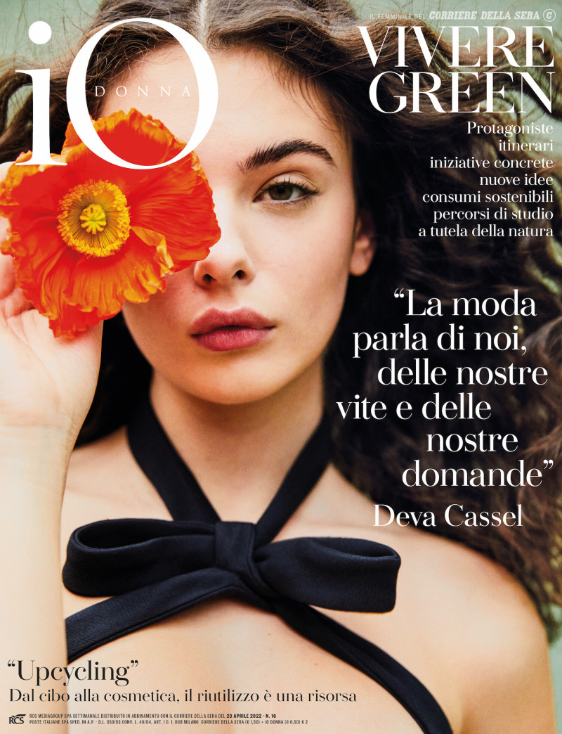 Deva Cassel featured on the Io Donna cover from April 2022