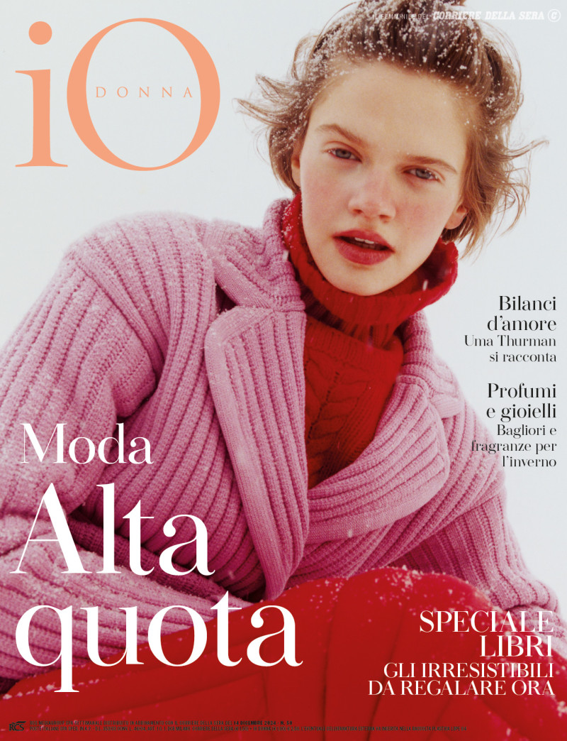 Lila Pankova featured on the Io Donna cover from December 2024