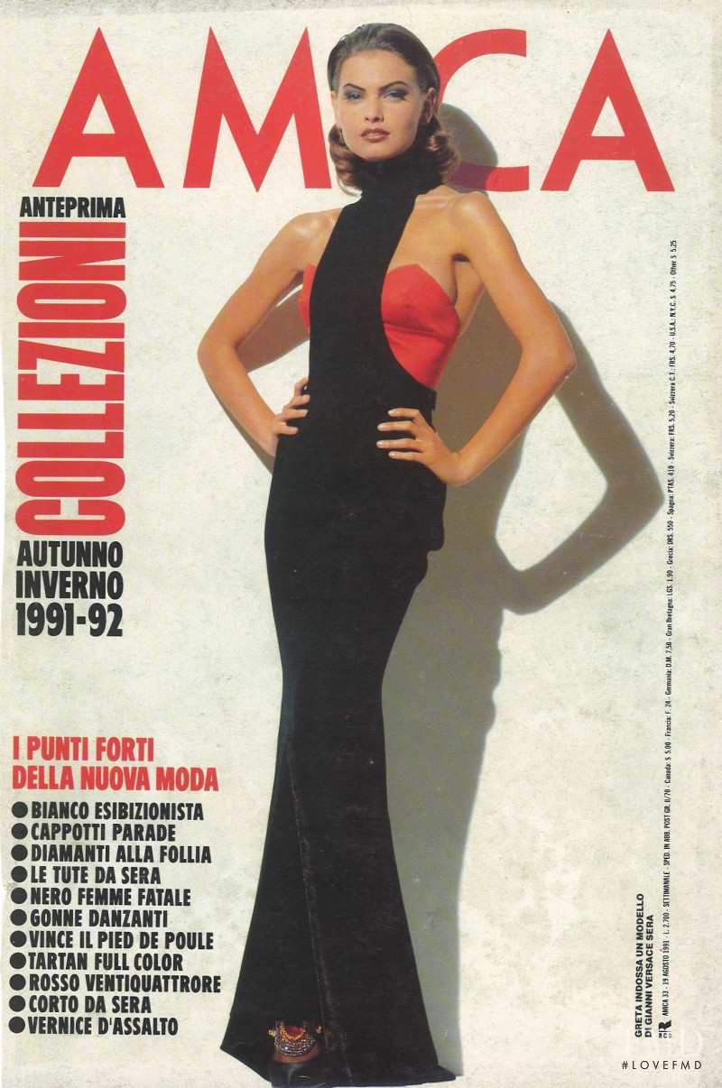 Gretha Cavazzoni featured on the AMICA Italy cover from August 1991