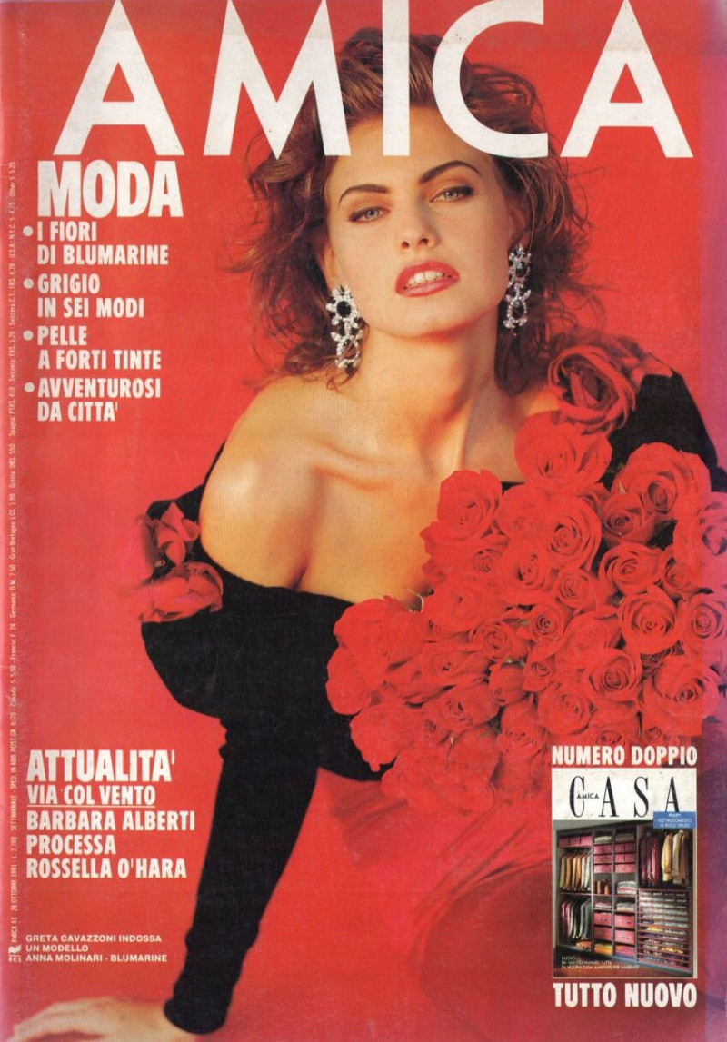 Gretha Cavazzoni featured on the AMICA Italy cover from October 1991