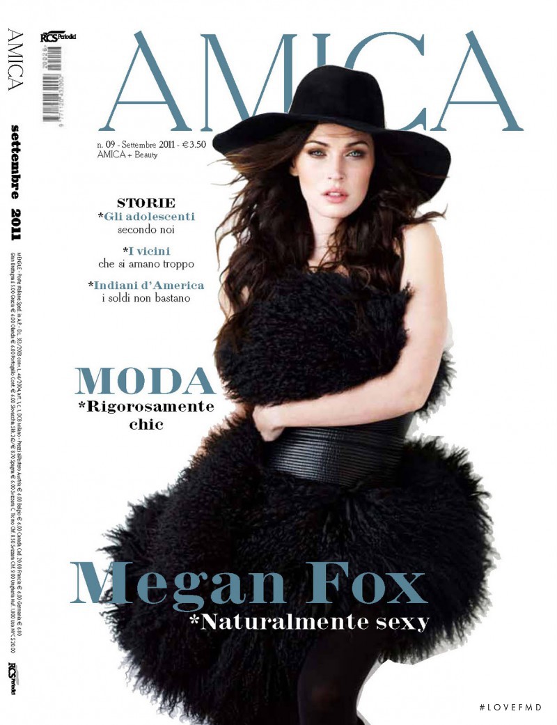 Megan Fox featured on the AMICA Italy cover from September 2011
