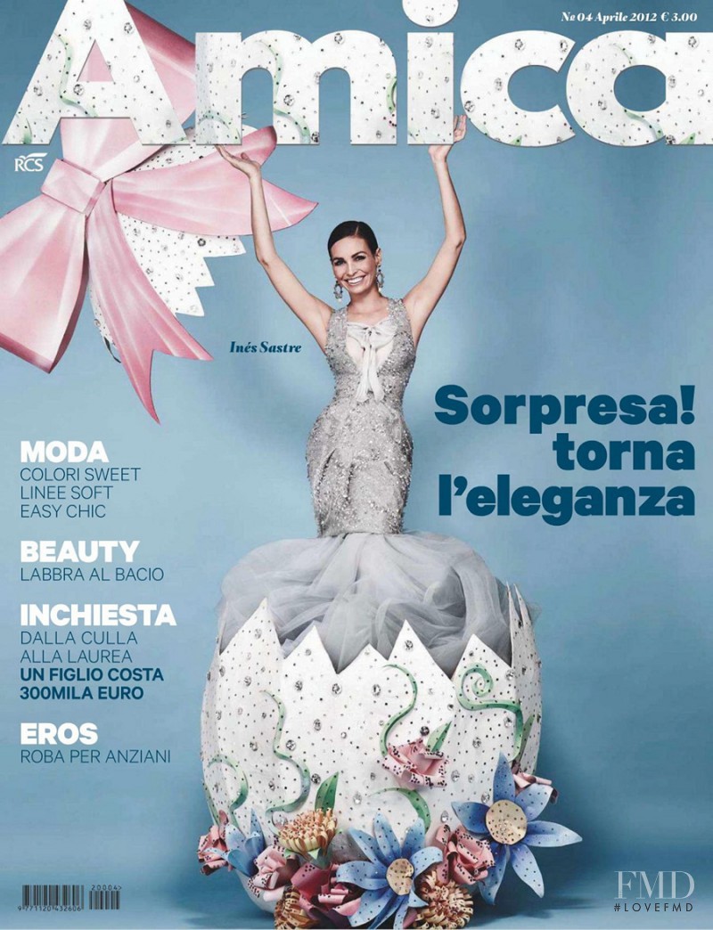 Ines Sastre featured on the AMICA Italy cover from April 2012