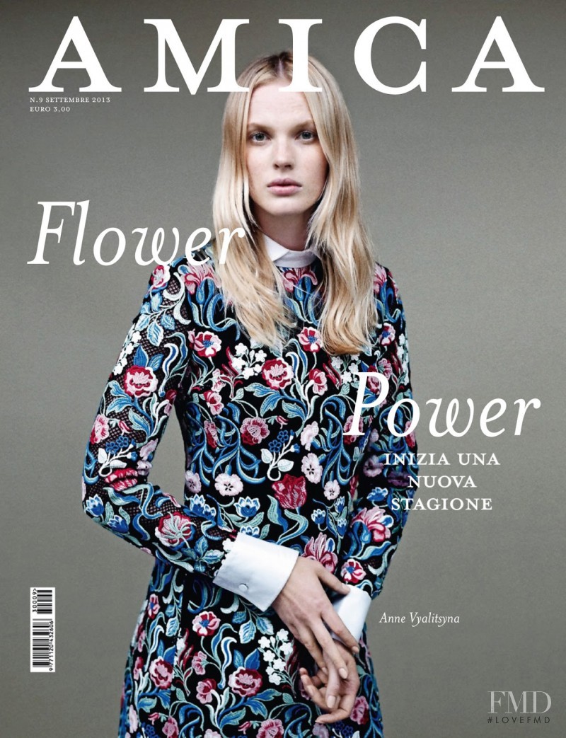 Anne Vyalitsyna featured on the AMICA Italy cover from September 2013