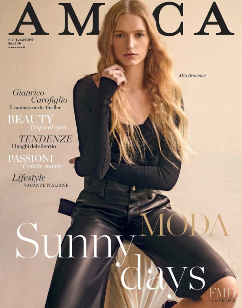 Mia Brammer featured on the AMICA Italy cover from July 2019