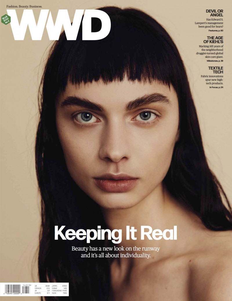 Tina Veshaguri featured on the WWD cover from March 2016