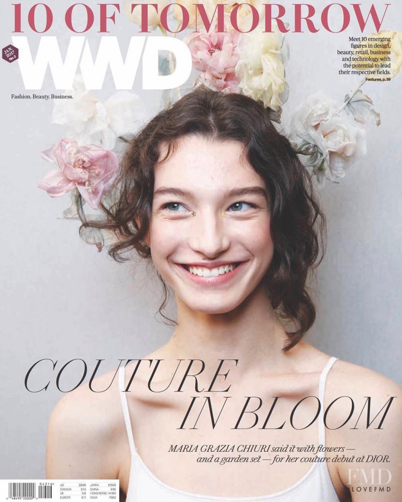 McKenna Hellam featured on the WWD cover from January 2017