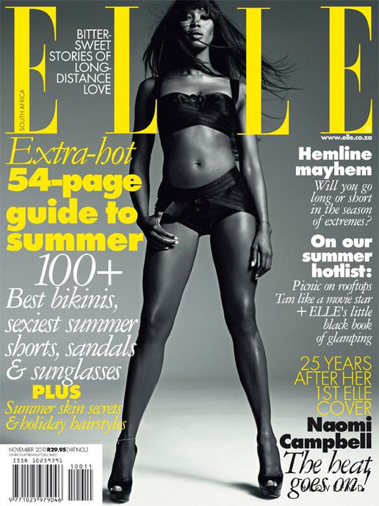 Naomi Campbell featured on the Elle South Africa cover from November 2010