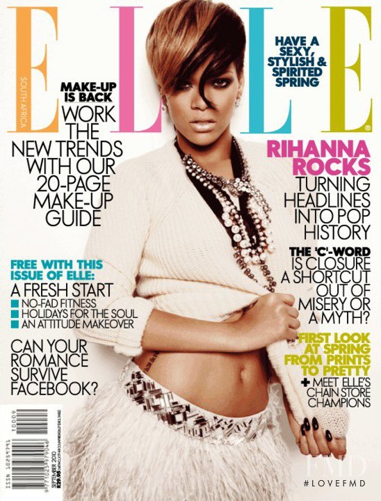 Rihanna featured on the Elle South Africa cover from September 2010