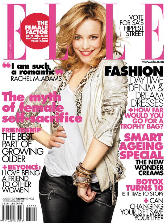 Rachel McAdams featured on the Elle South Africa cover from August 2011