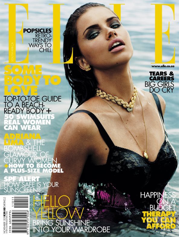 Adriana Lima featured on the Elle South Africa cover from November 2011