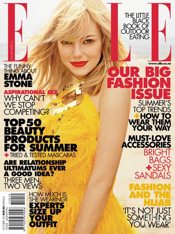 Emma Stone featured on the Elle South Africa cover from October 2011