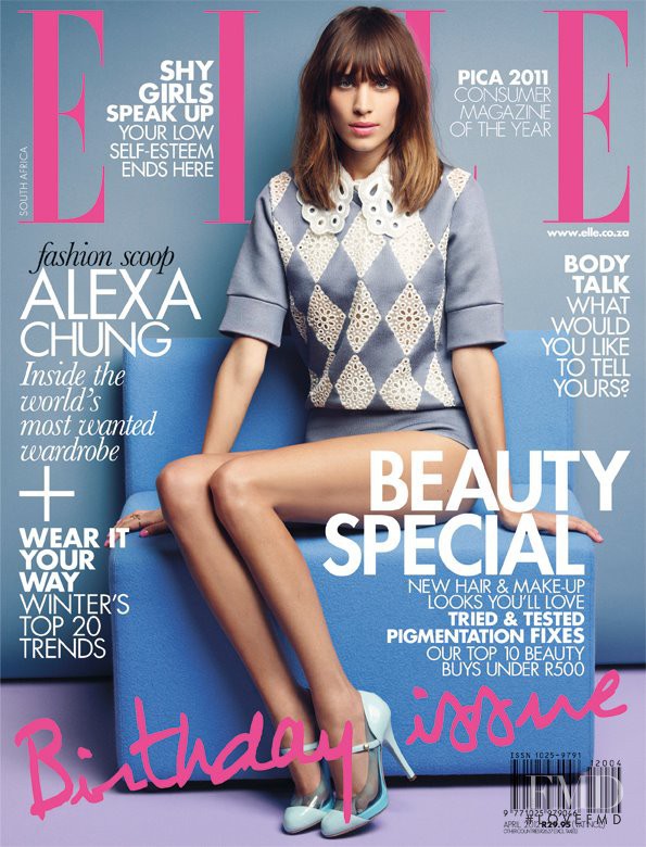 Alexa Chung featured on the Elle South Africa cover from April 2012