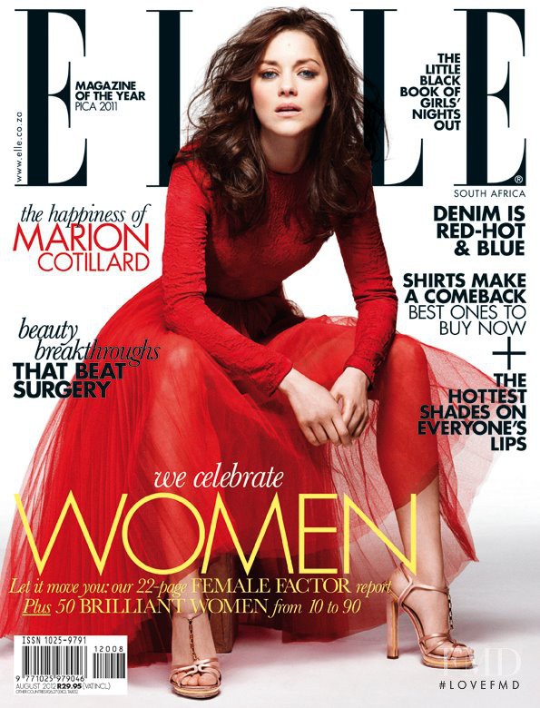 Marion Cotillard featured on the Elle South Africa cover from August 2012