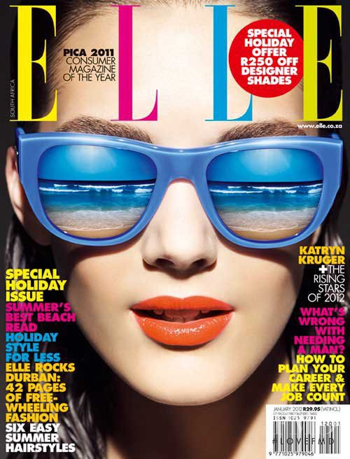 Katryn Kruger featured on the Elle South Africa cover from January 2012