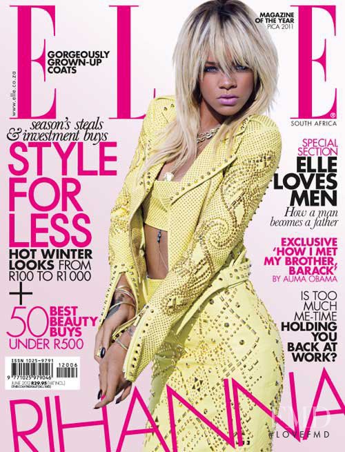 Rihanna featured on the Elle South Africa cover from June 2012