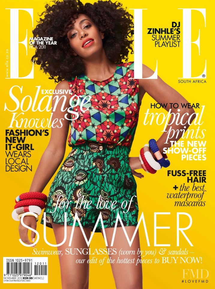 Solange Knowles featured on the Elle South Africa cover from November 2012