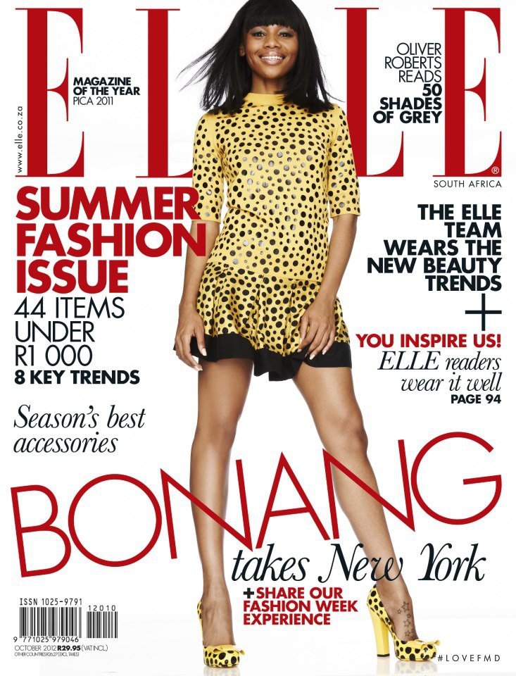 Bonang featured on the Elle South Africa cover from October 2012