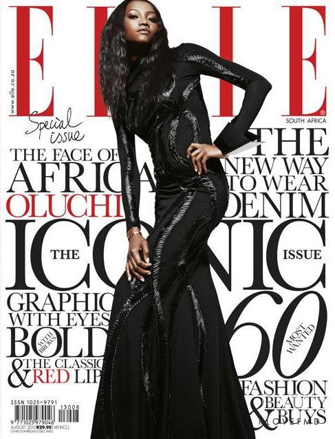Oluchi Onweagba featured on the Elle South Africa cover from August 2013
