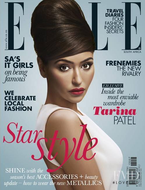 Tarina Patel featured on the Elle South Africa cover from July 2013