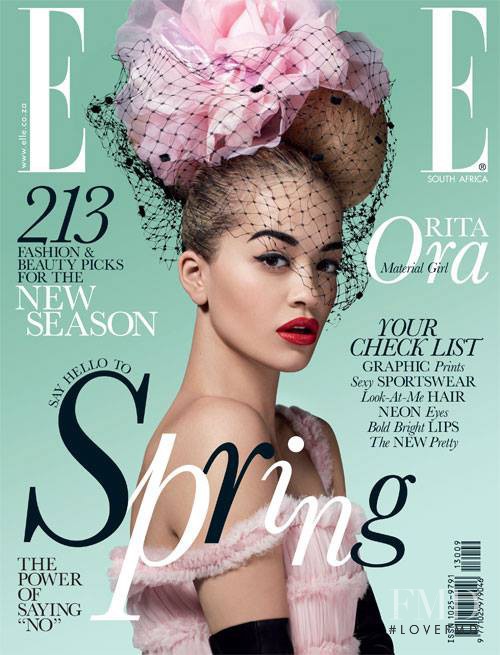Rita Ora featured on the Elle South Africa cover from September 2013
