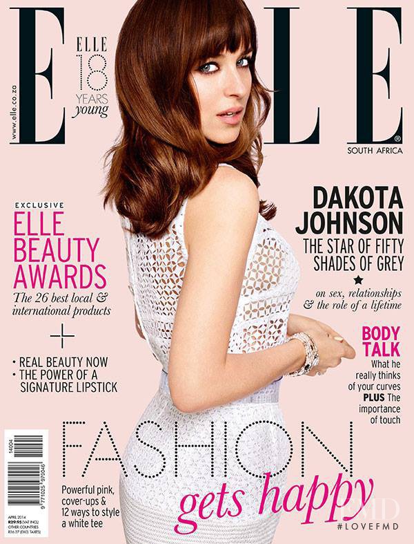 Dakota Johnson featured on the Elle South Africa cover from April 2014