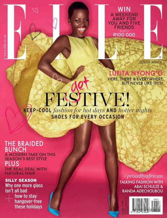 Lupita Nyong\'o featured on the Elle South Africa cover from December 2014