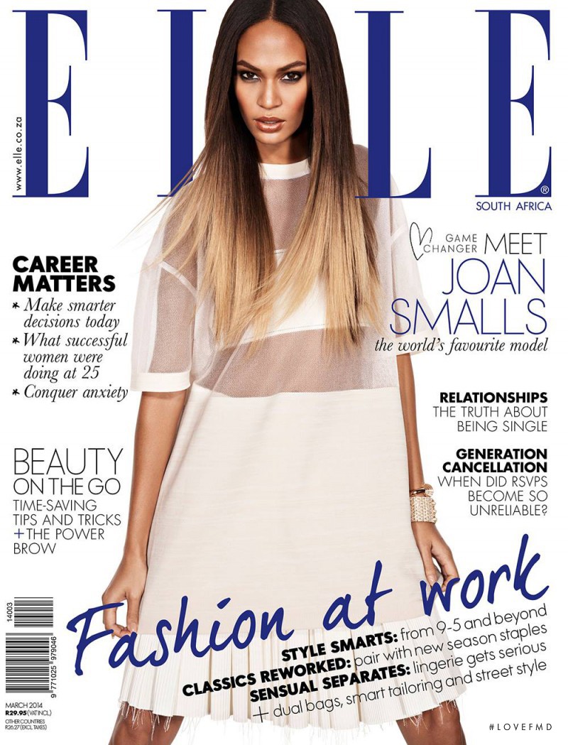 Joan Smalls featured on the Elle South Africa cover from March 2014
