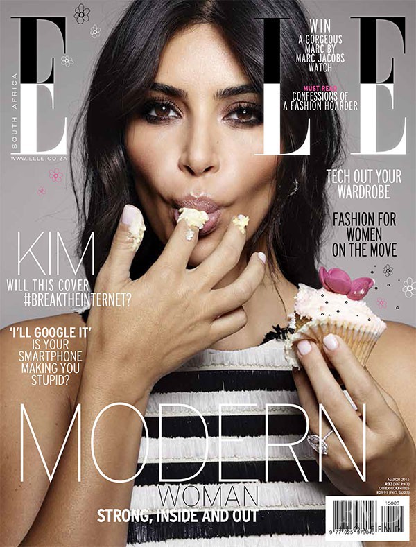 Kim Kardashian featured on the Elle South Africa cover from March 2015