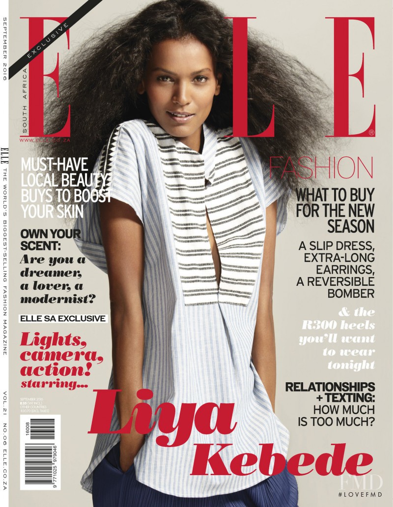 Liya Kebede featured on the Elle South Africa cover from September 2016