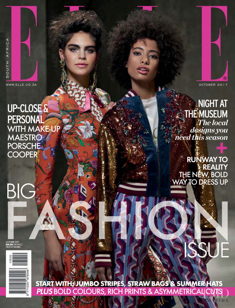 Deise Nicolau and Mieke Visser featured on the Elle South Africa cover from October 2017