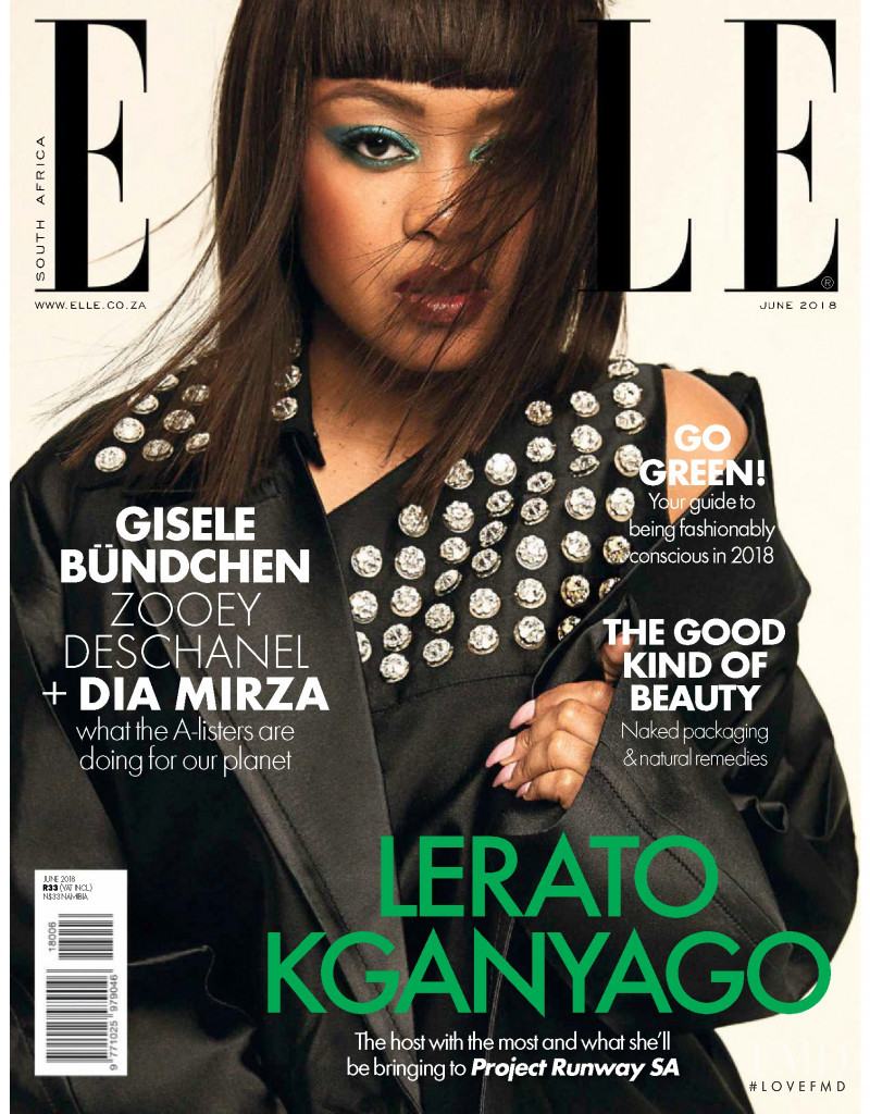 Lerato Kganyago featured on the Elle South Africa cover from June 2018