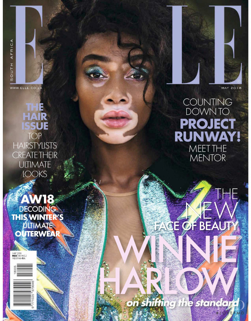 Winnie Chantelle Harlow featured on the Elle South Africa cover from May 2018