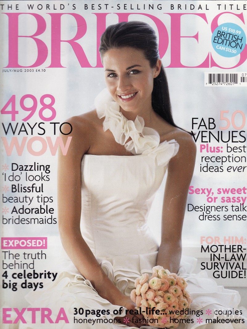 Flavie Lheritier featured on the Brides UK cover from July 2003