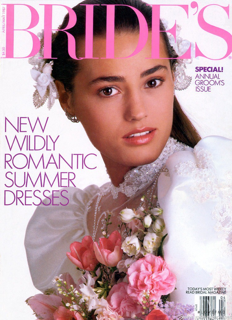 Yasmin Le Bon featured on the Brides USA cover from April 1987