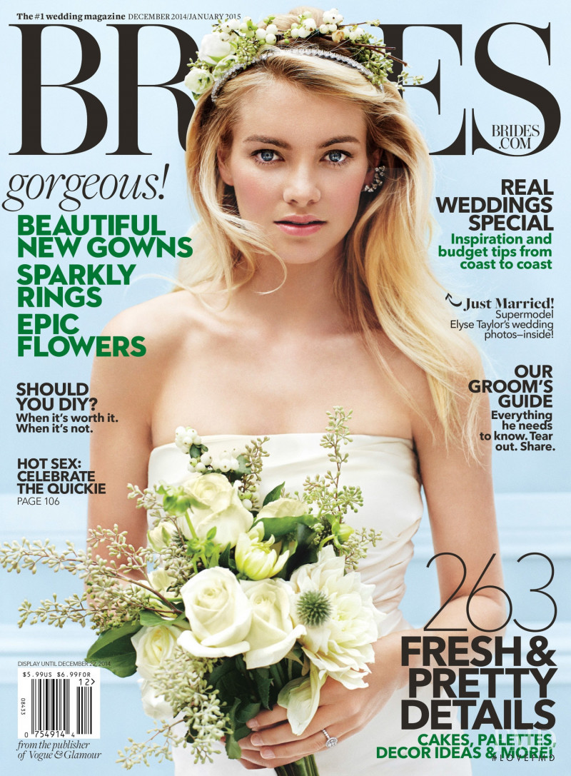 Elyse Taylor featured on the Brides USA cover from December 2014