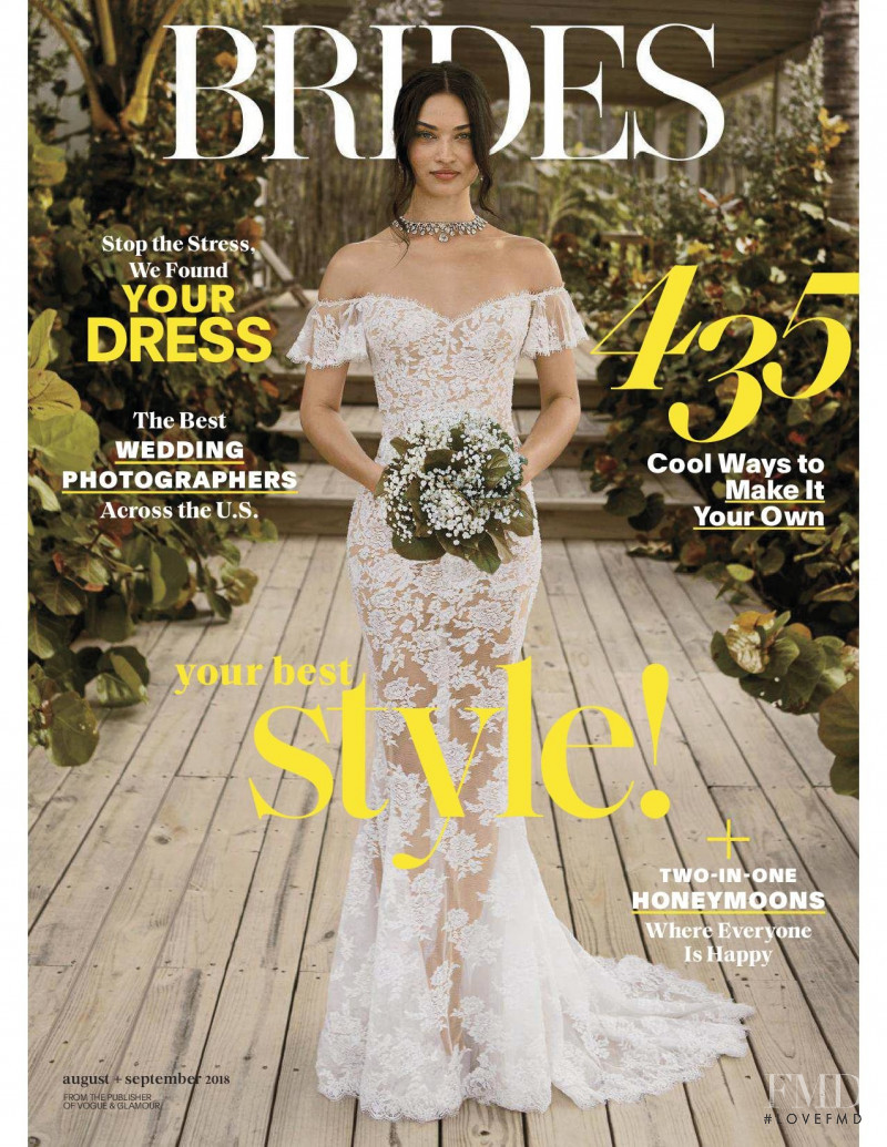 Shanina Shaik featured on the Brides USA cover from September 2018
