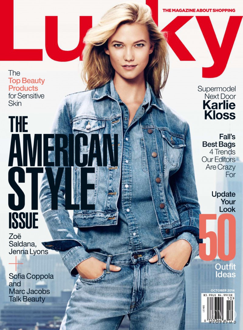 Karlie Kloss featured on the Lucky screen from October 2014