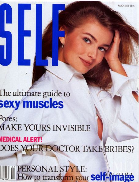 Paulina Porizkova featured on the SELF cover from March 1991