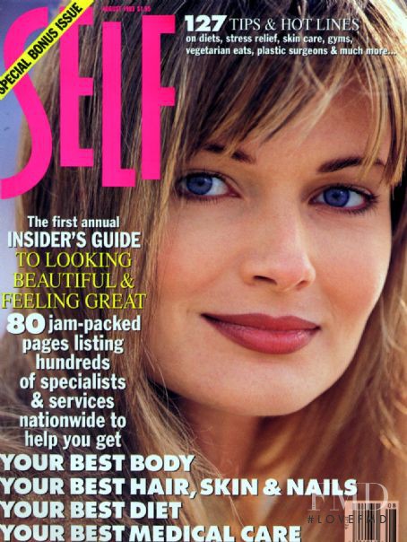 Paulina Porizkova featured on the SELF cover from August 1993