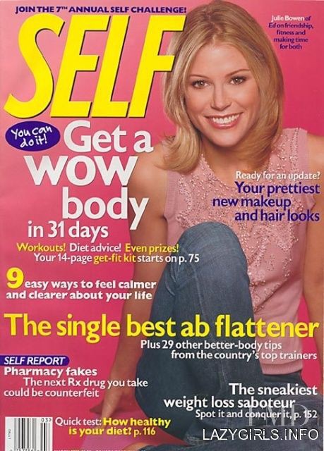 Julie Bowen featured on the SELF cover from March 2003