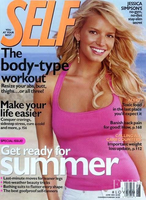 Jessica Simpson featured on the SELF cover from June 2004