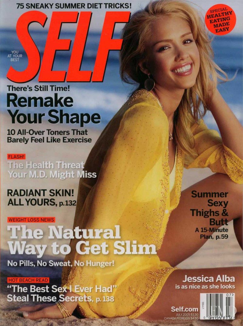 Jessica Alba featured on the SELF cover from July 2005