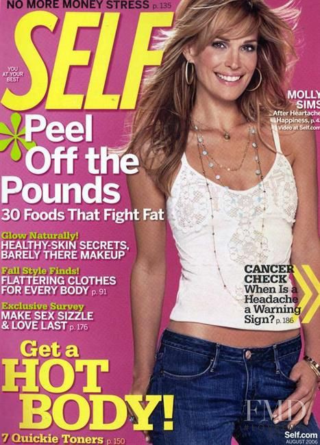 Molly Sims featured on the SELF cover from August 2006