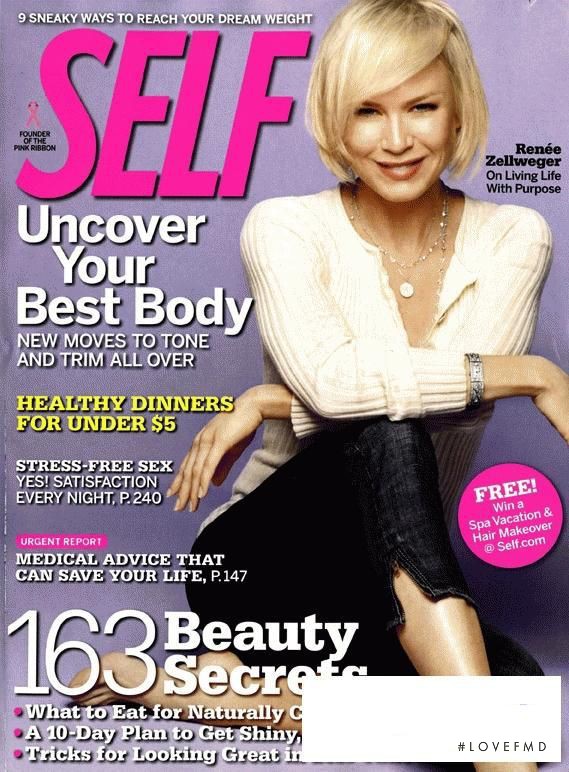 Renée Zellweger featured on the SELF cover from October 2008
